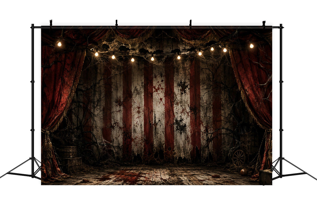 Décor De Scène De Clown D'Halloween Rideau De Cirque Sanglant Décor En Tissu D'Halloween LXX67-158