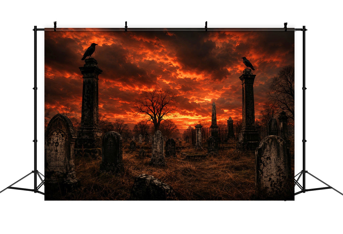 Idées De Décors D'Halloween À Faire Soi-Même Crépuscule Flamboyant Cimetière De Corbeaux Décors LXX67-190