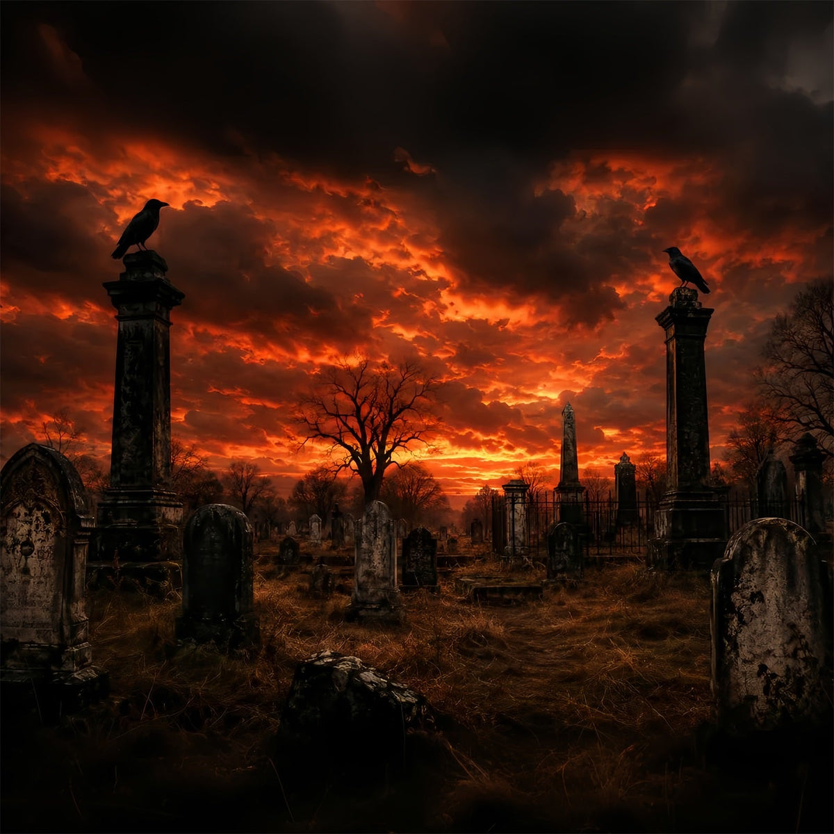 Idées De Décors D'Halloween À Faire Soi-Même Crépuscule Flamboyant Cimetière De Corbeaux Décors LXX67-190
