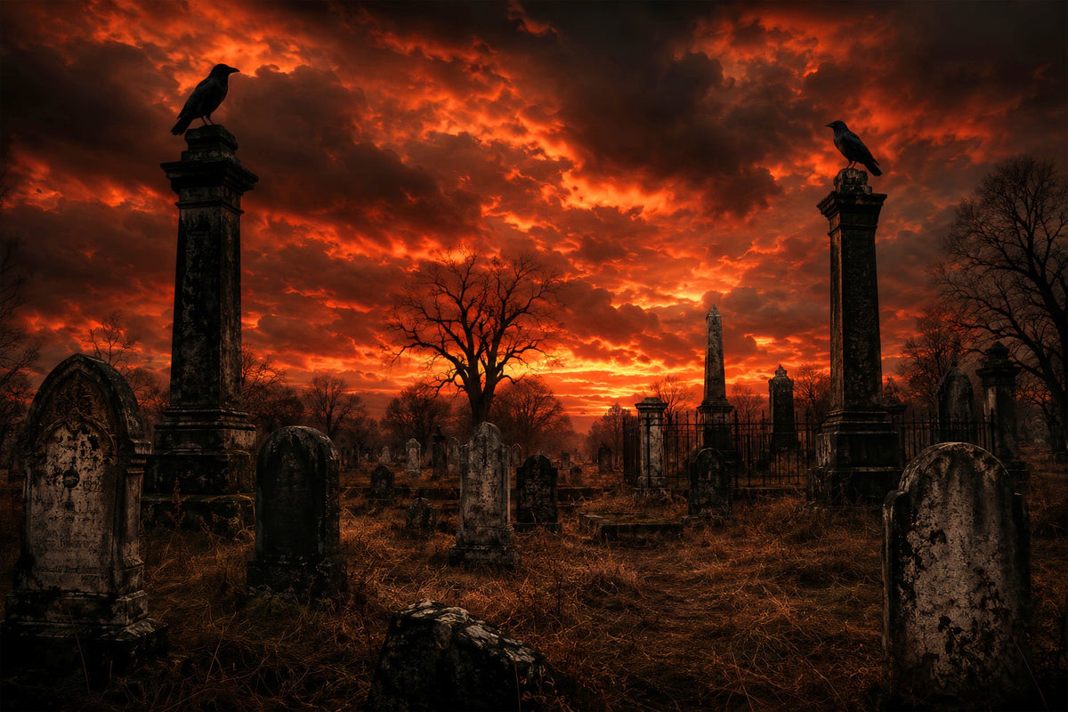 Idées De Décors D'Halloween À Faire Soi-Même Crépuscule Flamboyant Cimetière De Corbeaux Décors LXX67-190