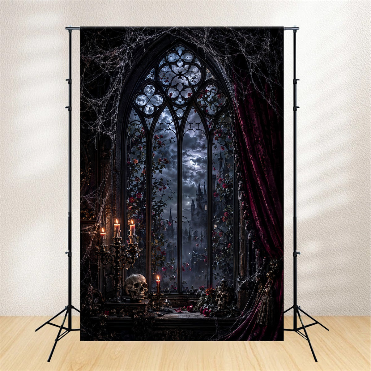 Photographie De Décor D'Halloween Chambre Gothique Éclairée Par La Lune Décor Effrayant D'Halloween LXX67-201