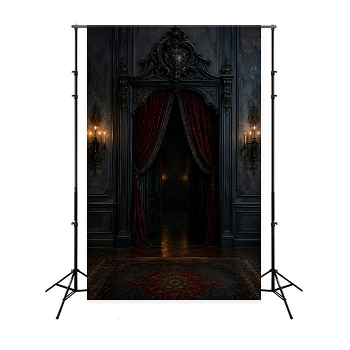 Décor De Porte Gothique Cramoisi Simple Pour Halloween Très Grand Décor LXX67-207
