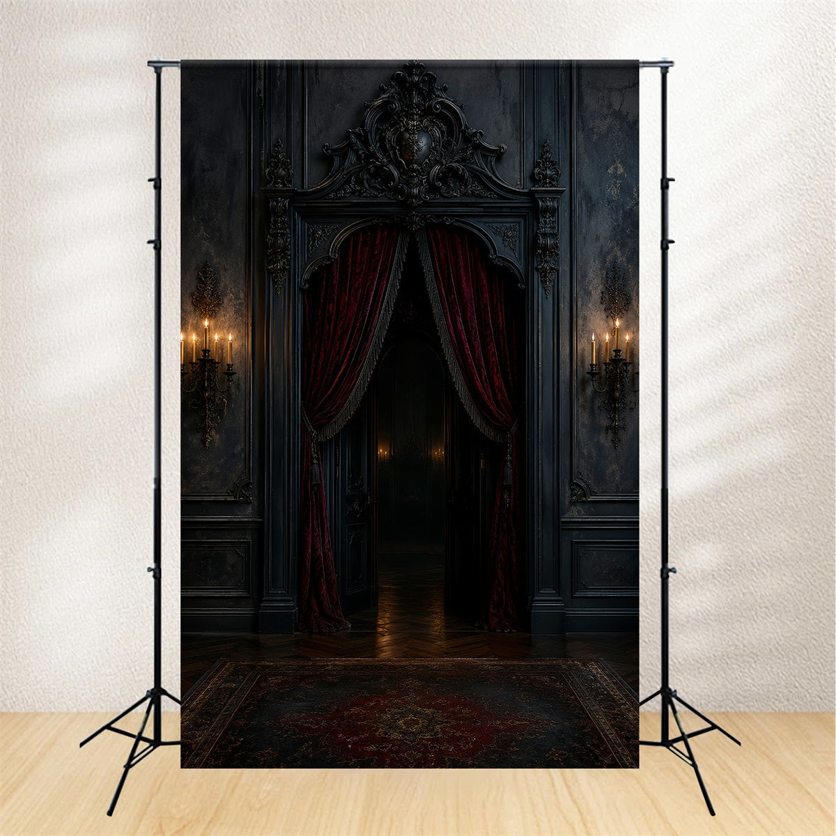 Décor De Porte Gothique Cramoisi Simple Pour Halloween Très Grand Décor LXX67-207