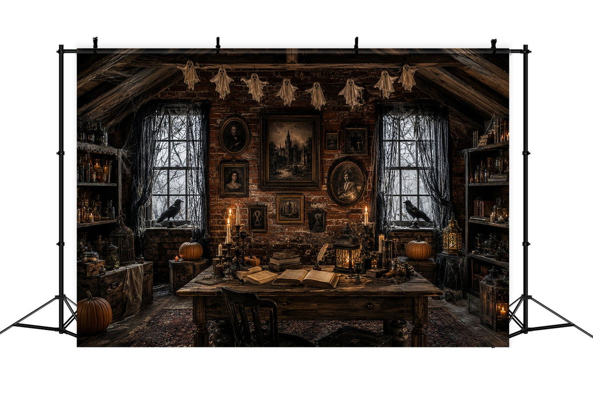 Décors De Maison Hantée Portrait De Corbeau À La Bougie Décors De Grenier Pour Photos D'Halloween LXX67-228