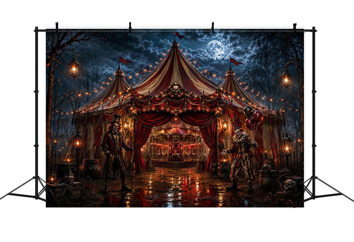 Décor De Carnaval Effrayant Entrée De Cirque Avec Clown Sinistre Halloween LXX67-231