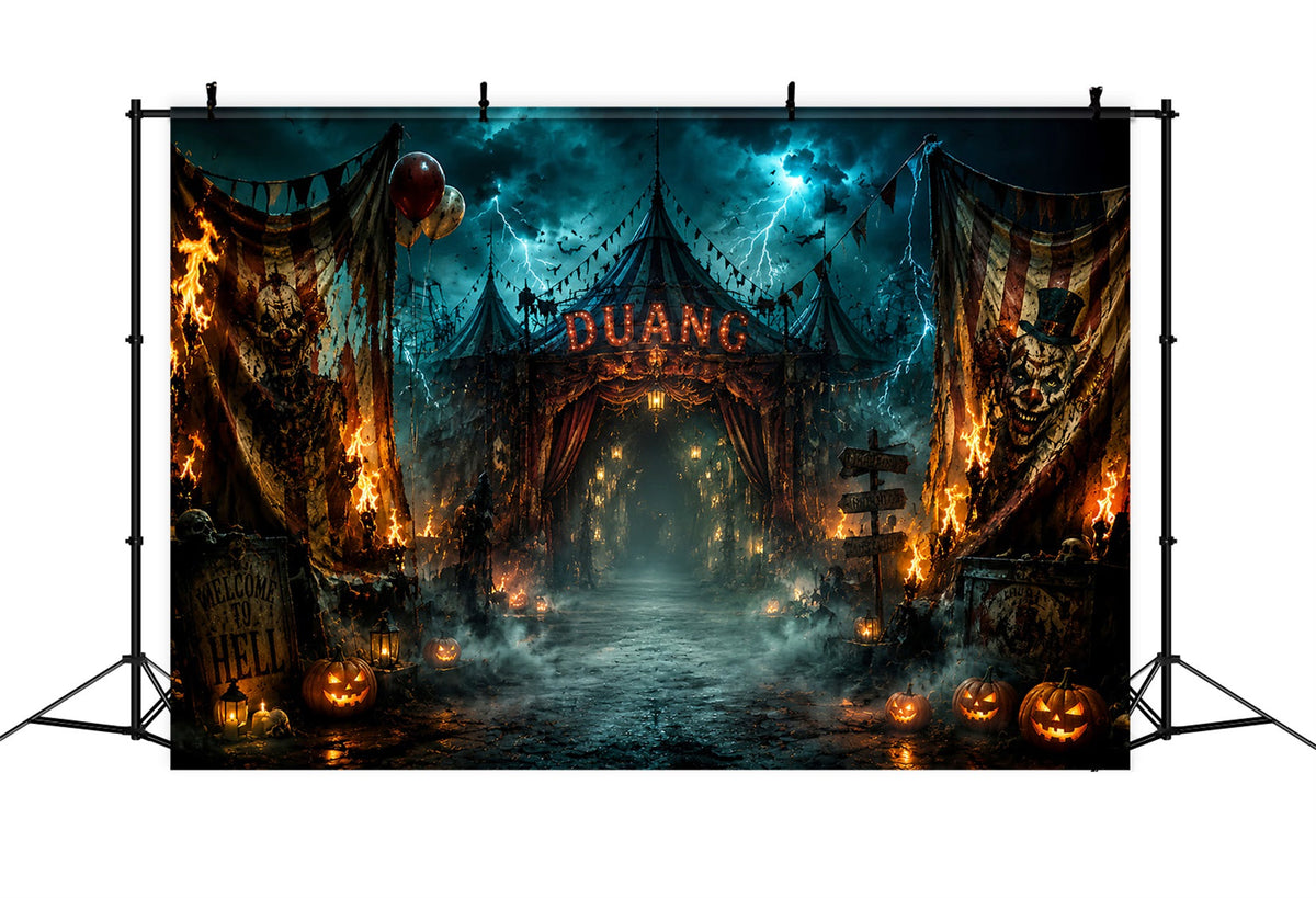 Décor D'Halloween Effrayant Entrée De Cirque Hantée En Flammes Décor D'Halloween Effrayant LXX67-25