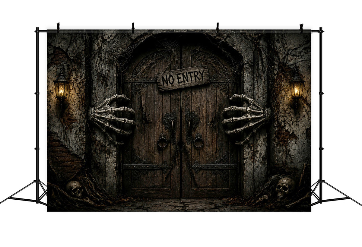 Décor De Garage Pour Halloween Mains Squelettiques Porte Interdite Décor LXX67-26