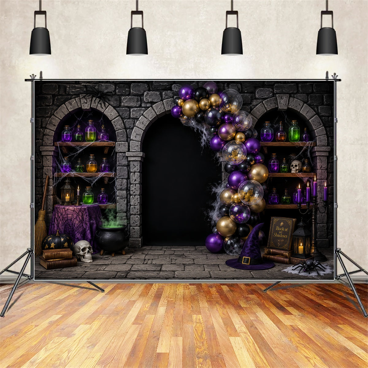 Décor De Photomaton D'Halloween À Faire Soi-Même Arche De Ballons Avec Potion De Sorcière LXX67-45