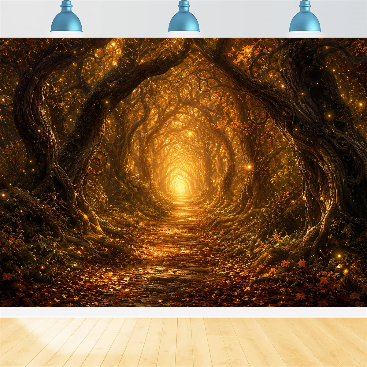 Décor Photo D'Halloween Chemin De La Forêt Dorée Enchantée Décor Photo D'Halloween À Faire Soi-Même LXX67-56