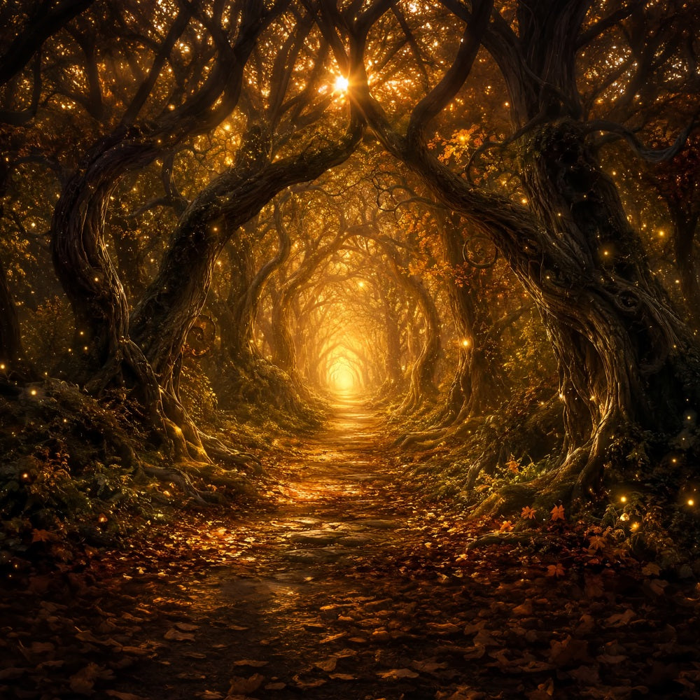 Décor Photo D'Halloween Chemin De La Forêt Dorée Enchantée Décor Photo D'Halloween À Faire Soi-Même LXX67-56