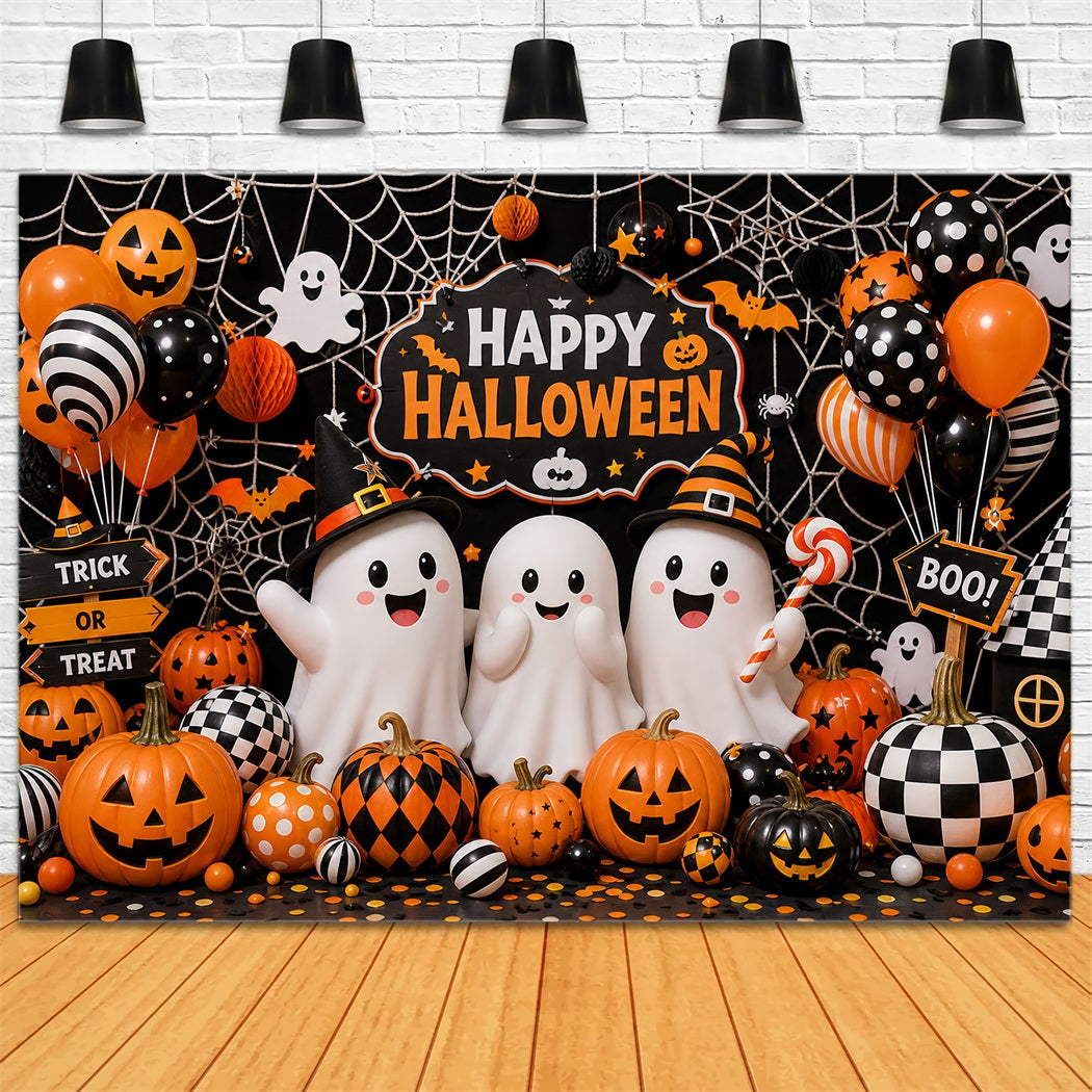 Décors D'Halloween MignonsFantômesCitrouillesBallonsToiles D'Araignée LXX67-6