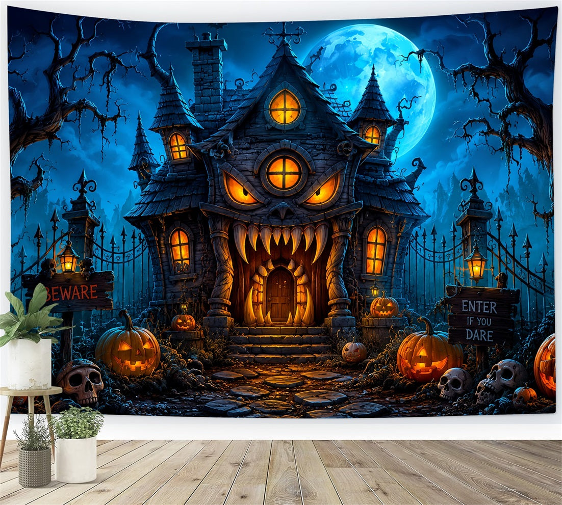 Décor De Noël Extérieur Pour Halloween Manoir Des Monstres Citrouilles Nuit LXX67-78