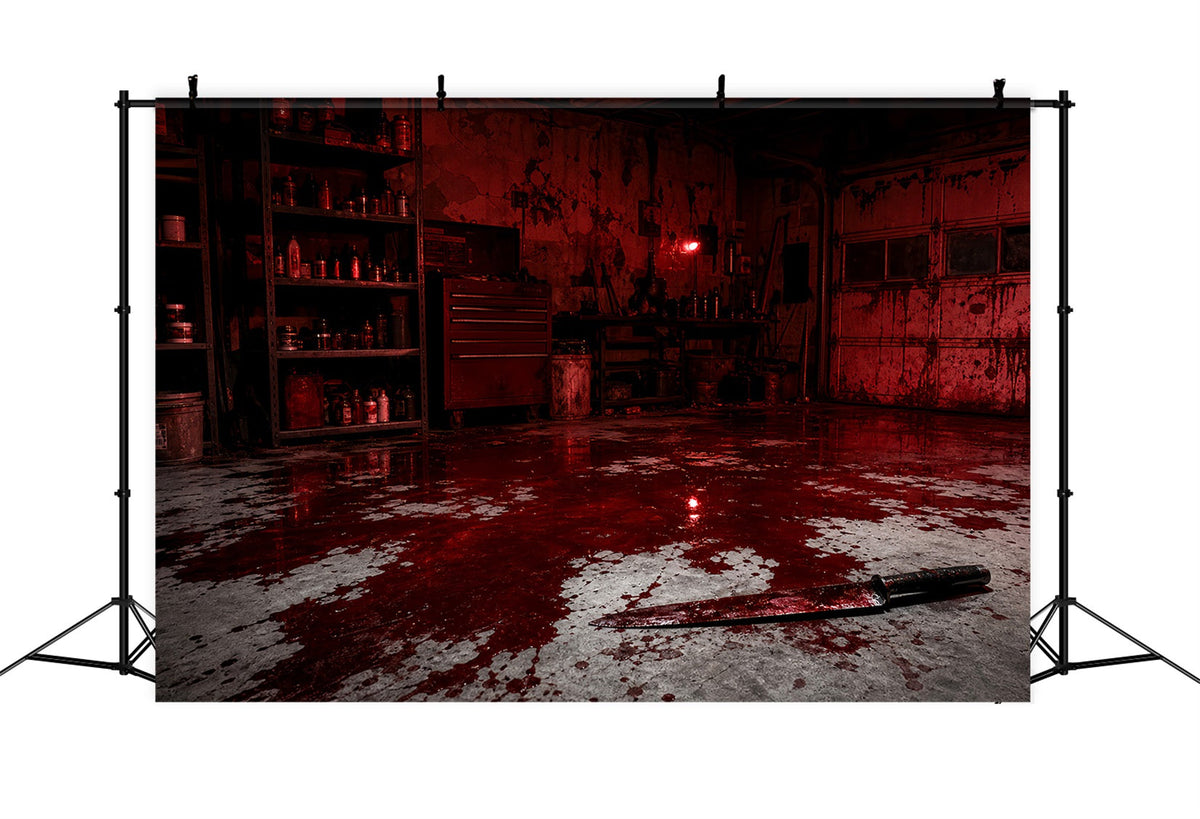 Décor De Garage Pour Halloween Pièce Ensanglantée Couteau Sol Décor Pour Halloween LXX67-82