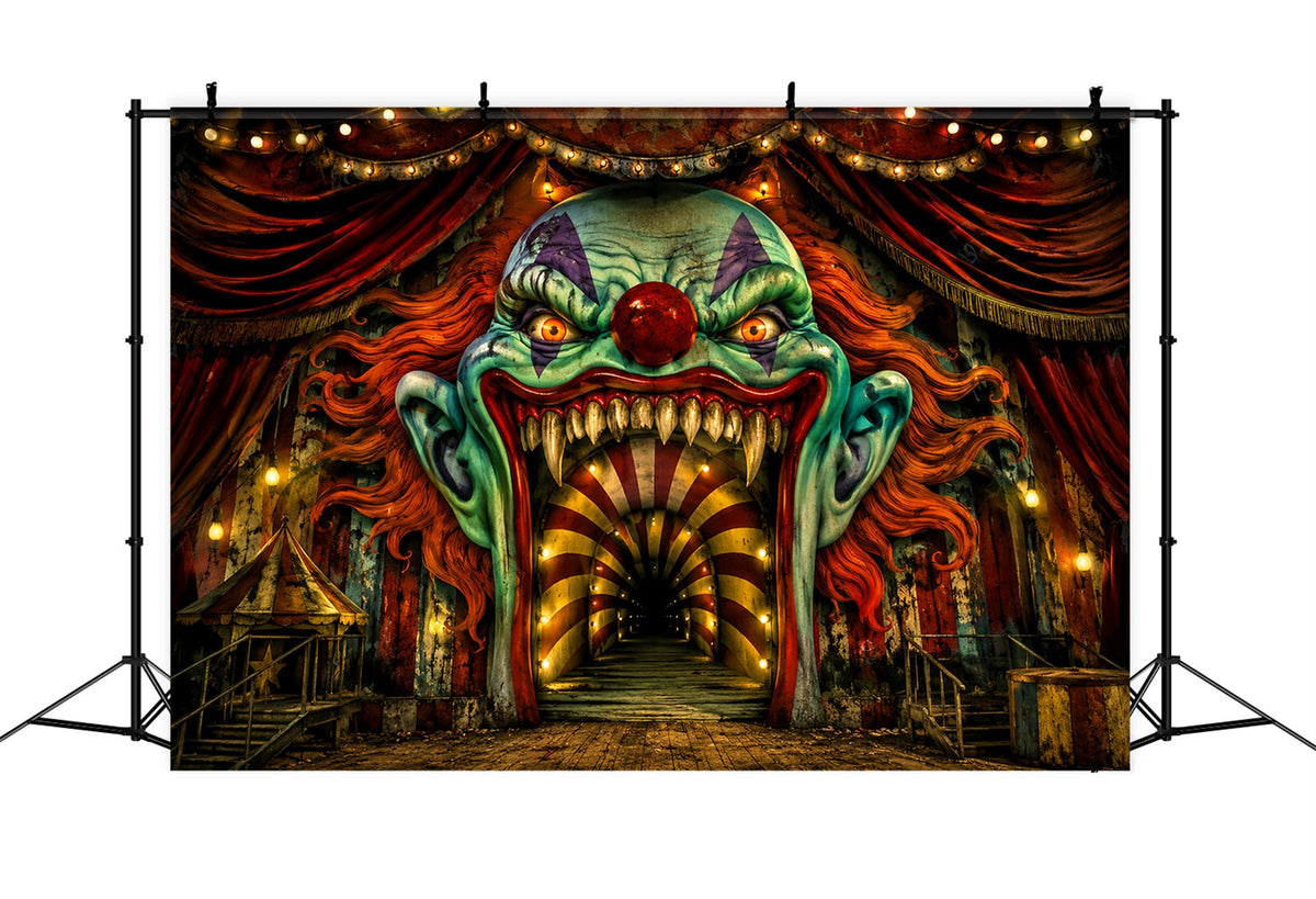 Décor De Scène D'Halloween Clown EffrayantEntrée De CarnavalDécors De Photographie D'Halloween LXX67-91