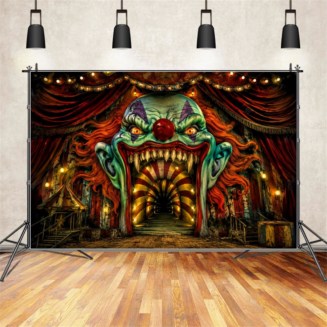 Décor De Scène D'Halloween Clown EffrayantEntrée De CarnavalDécors De Photographie D'Halloween LXX67-91