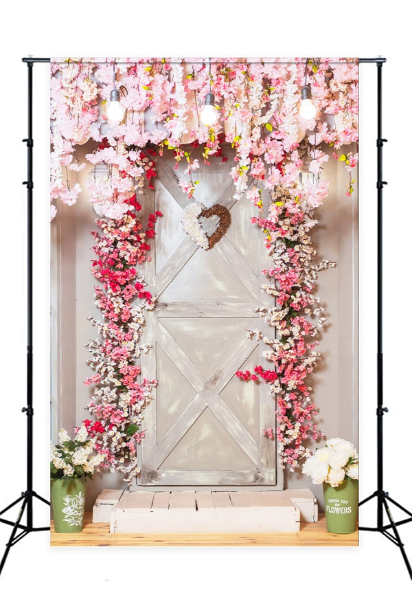 Fleur Rose Amour Porte en bois Toile de fond M1-11