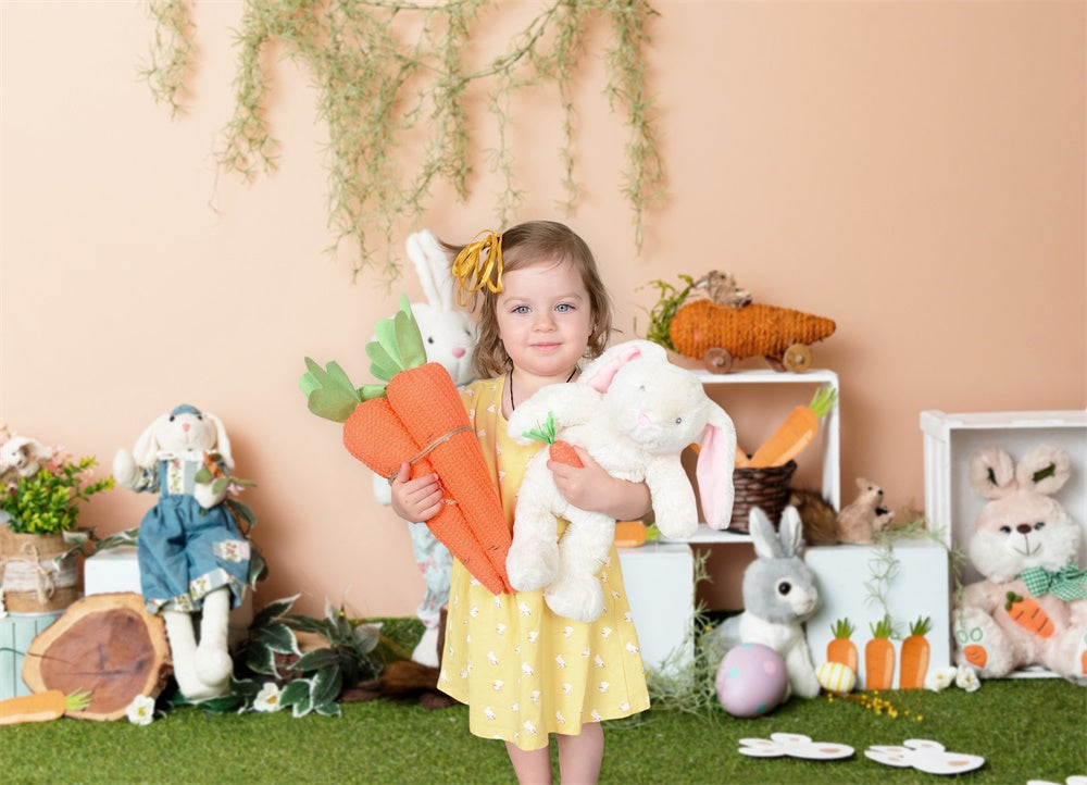 Poupée lapin de Pâques Carotte Toile de fond M1-48