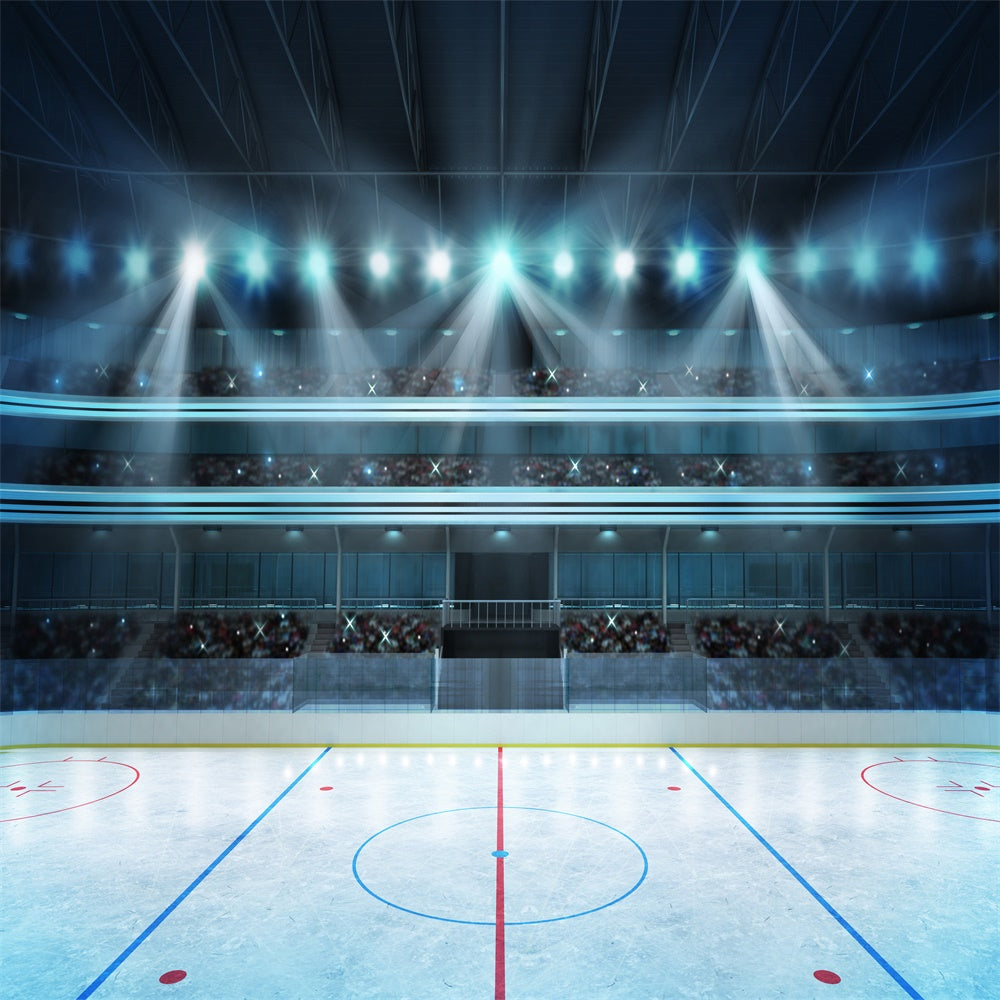 Stade Bokeh Lumières Sports Hockey Photographie Toile de fond M1-63