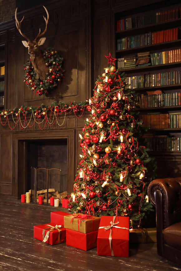 Arbre de Noël Cadeaux Décorés Toile de fond M10-19