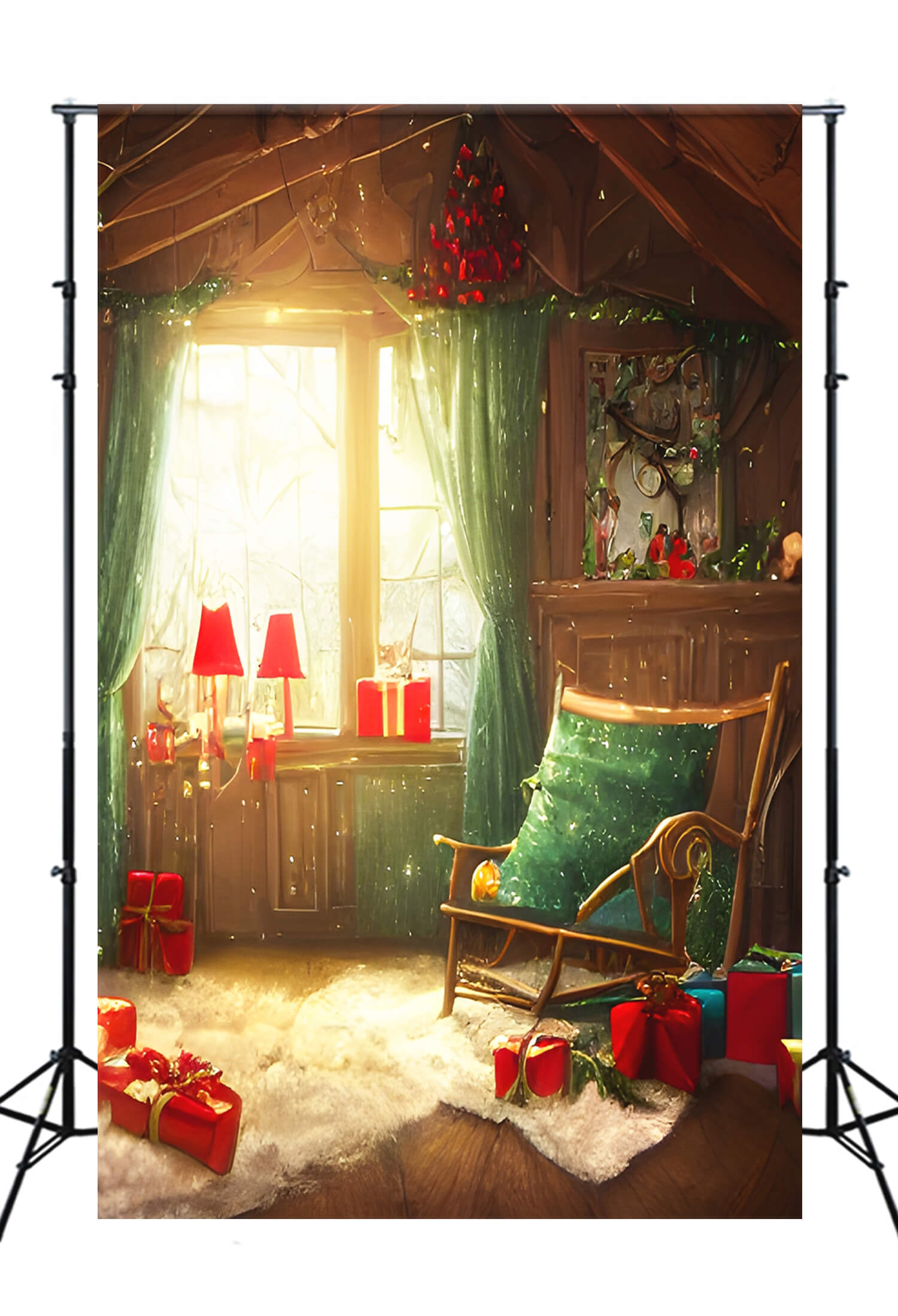 Noël Maison du Père Noël Toile de fond M10-28