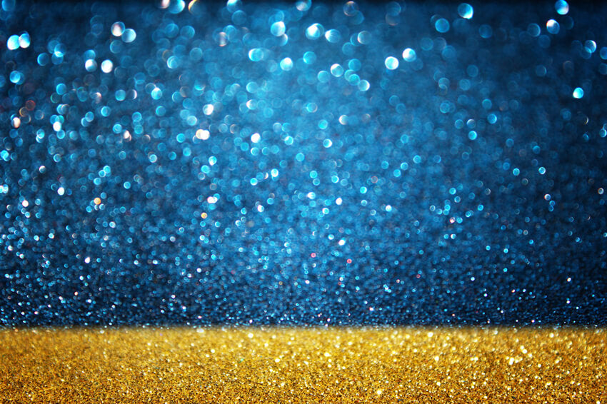 Toile de fond bleu et or à paillettes pour la photographie M10-40