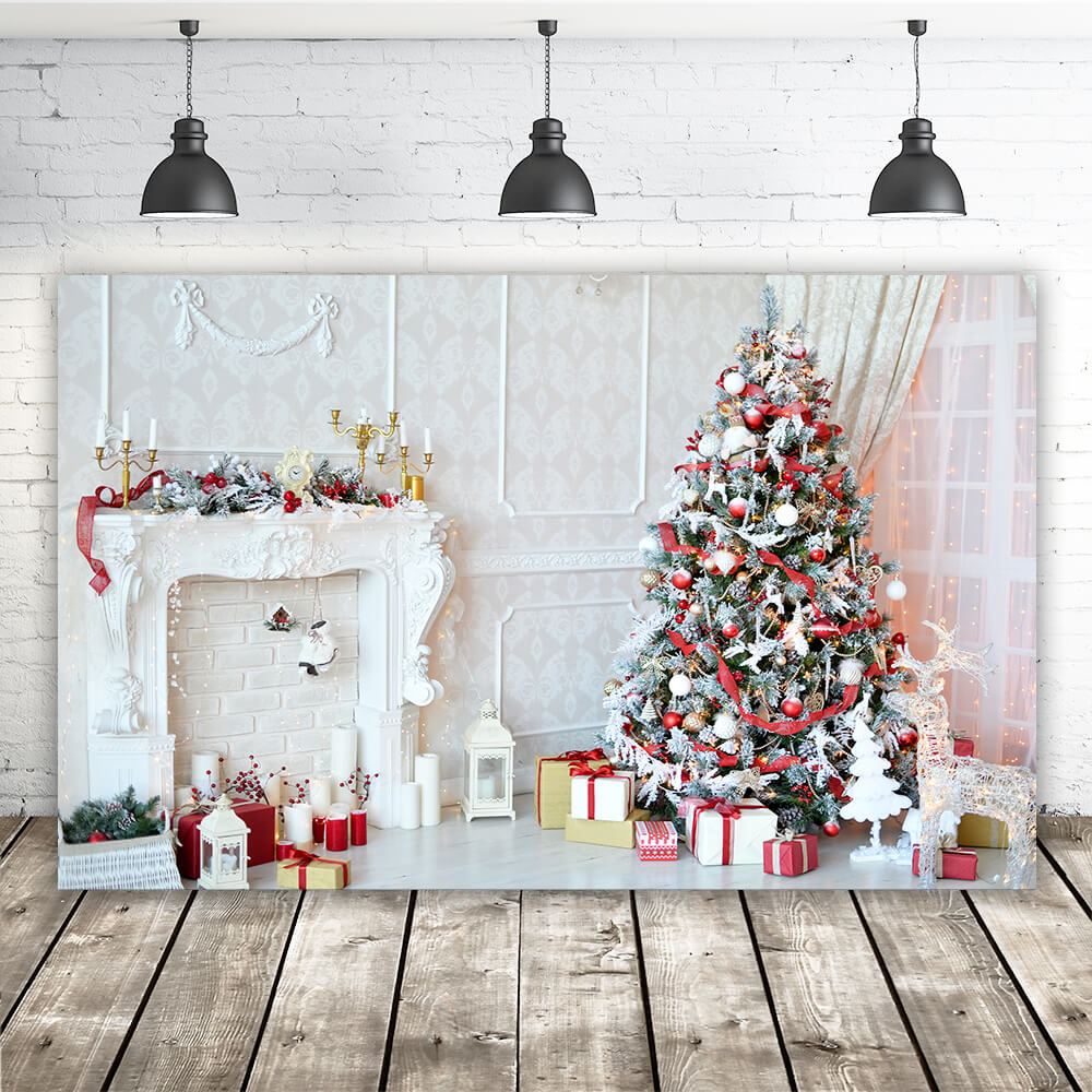 Toile de Fond de Cheminée pour Noël Gx-1048