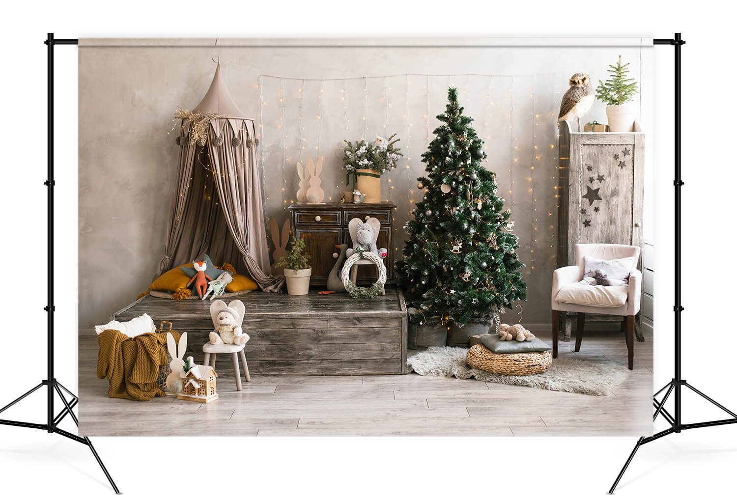 Chambre Thème de Noël Toile de fond pour photographie M10-81