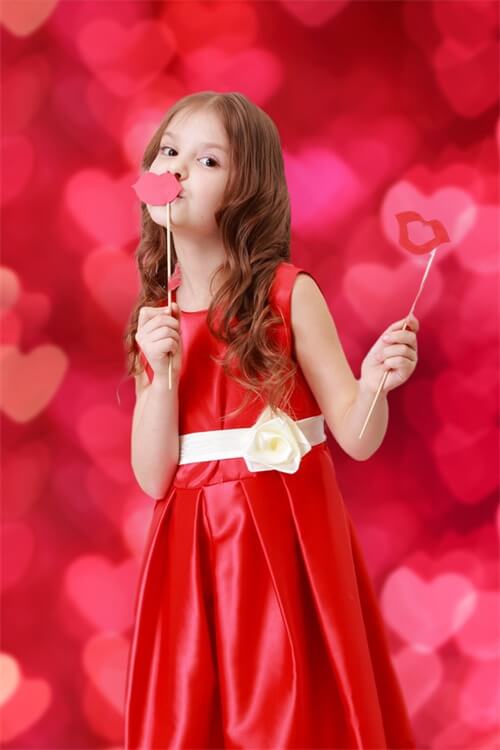 St Valentin avec Halo Rouge de Coeur Amour Romantique Toile de fond M12-09
