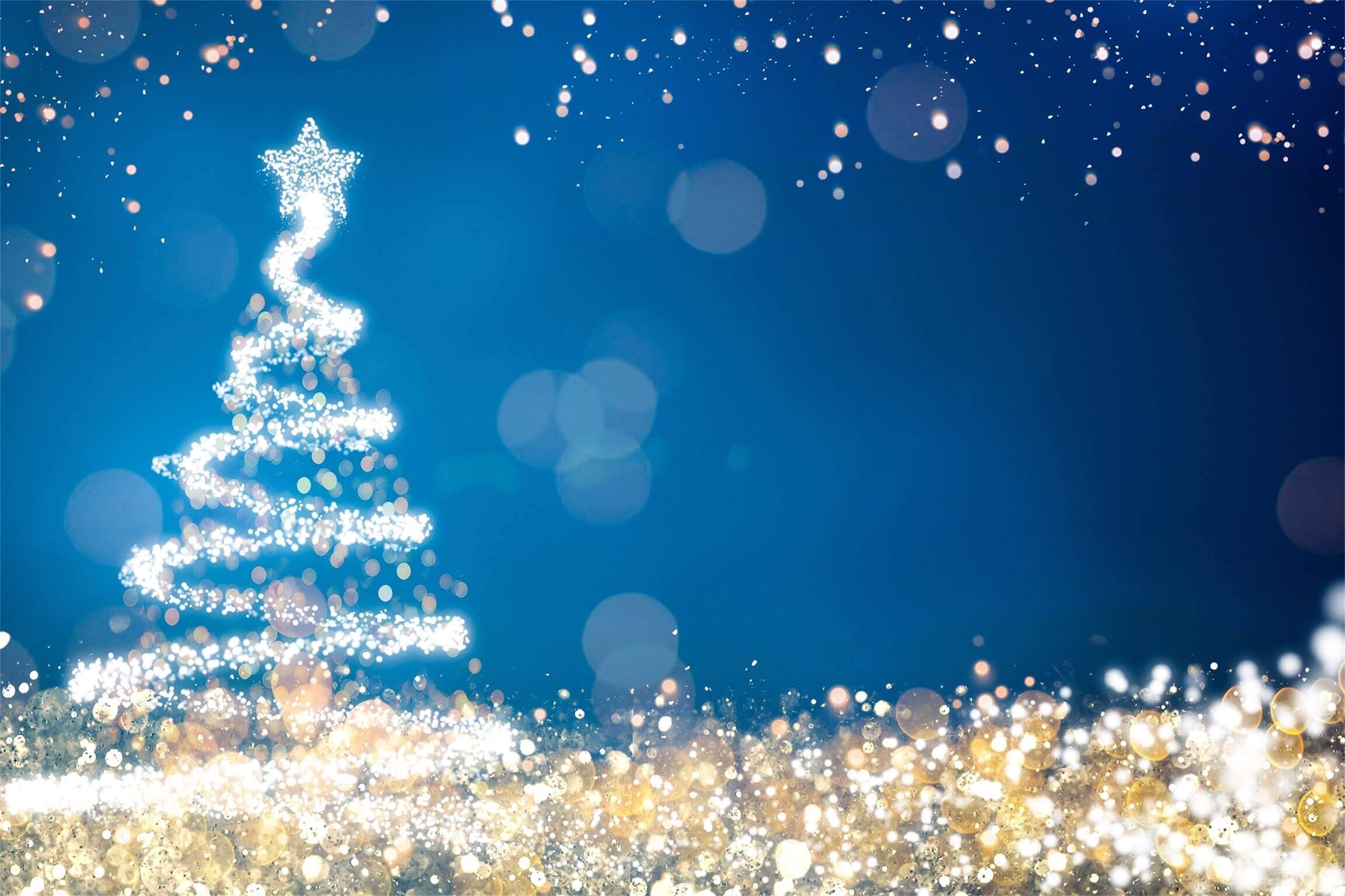 Noël Bleu foncé Lumière magique Spot Arbre de Noël Abstrait Toile de fond M12-32