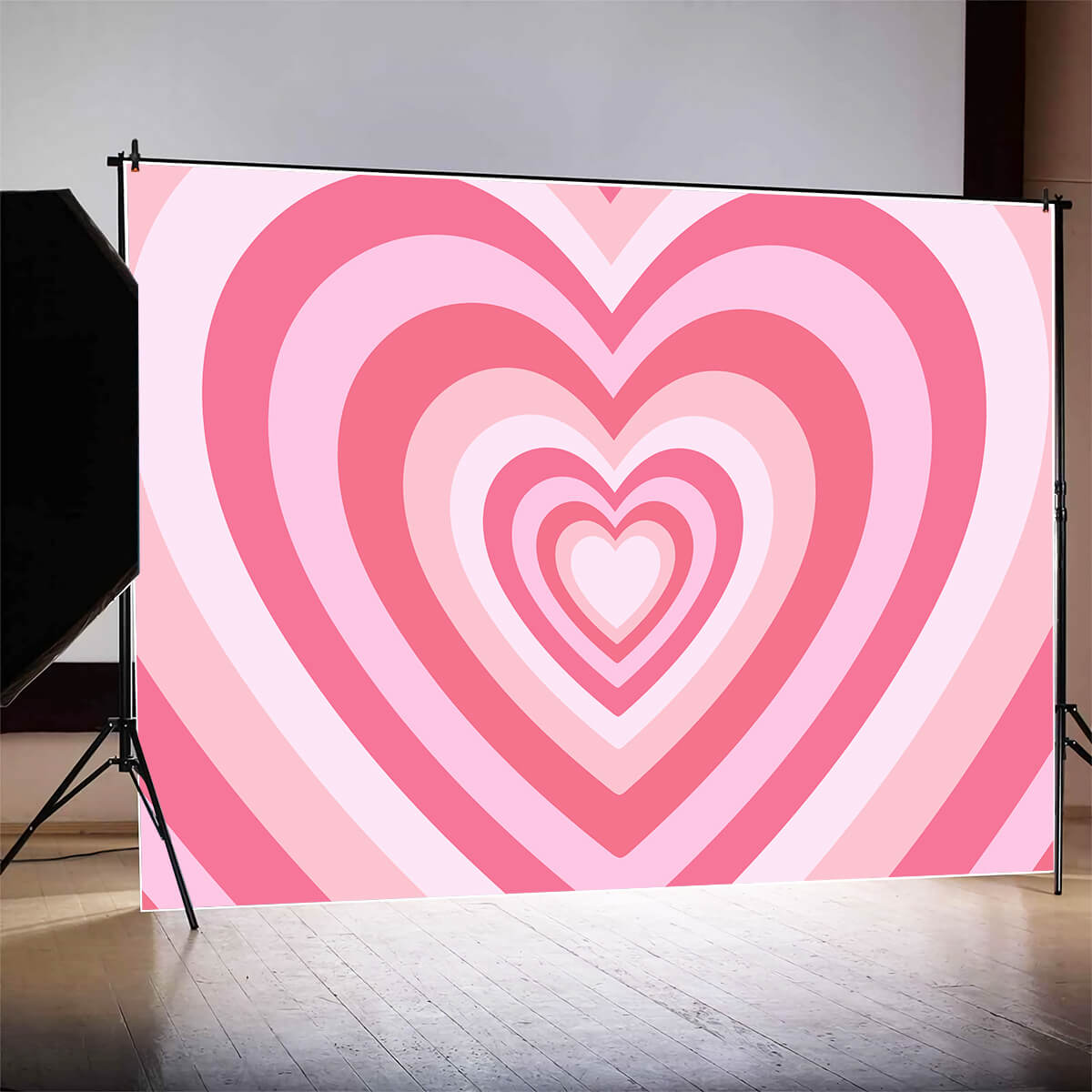 St-Valentin Psychédélique Ombre Rose Multi Coeur Toile de fond M12-46