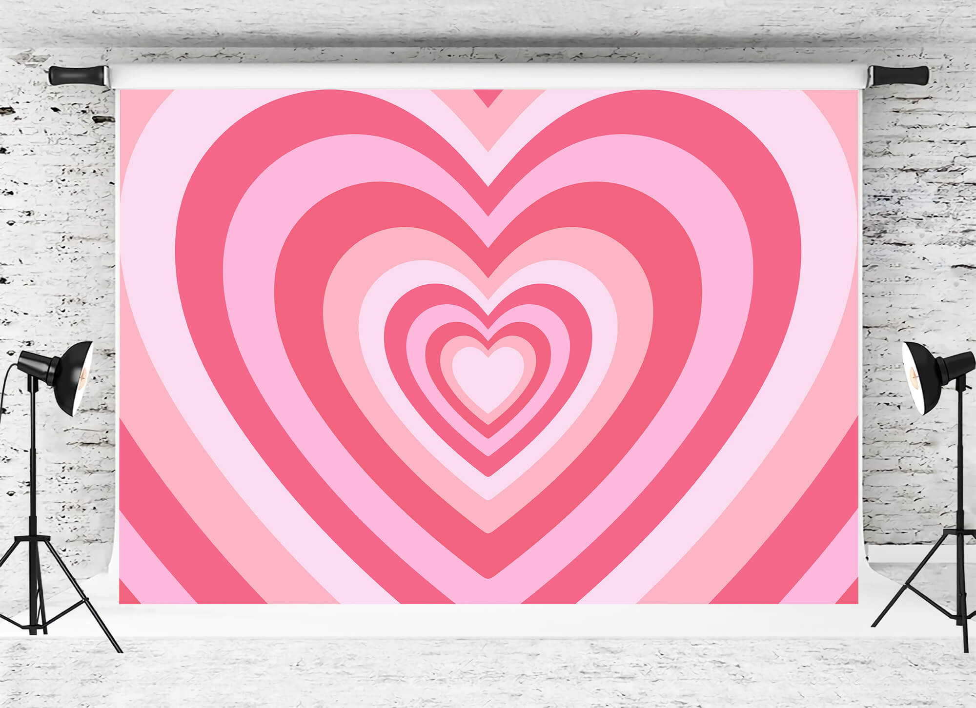 St-Valentin Psychédélique Ombre Rose Multi Coeur Toile de fond M12-46