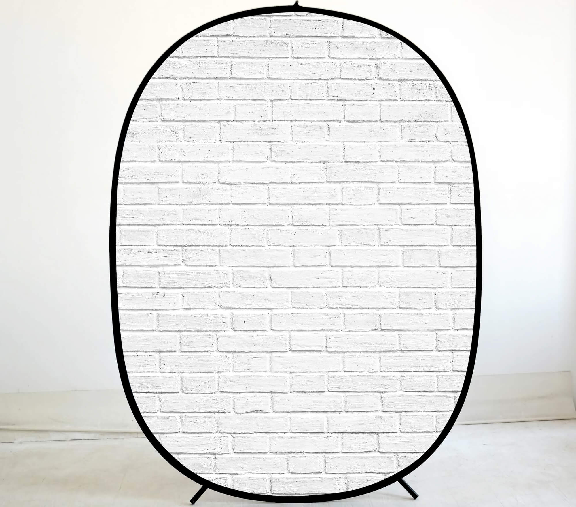 Toile de fond pliable Gris clair/Blanc Mur de briques double face 5x6.5ft (1.5×2M) M12-78