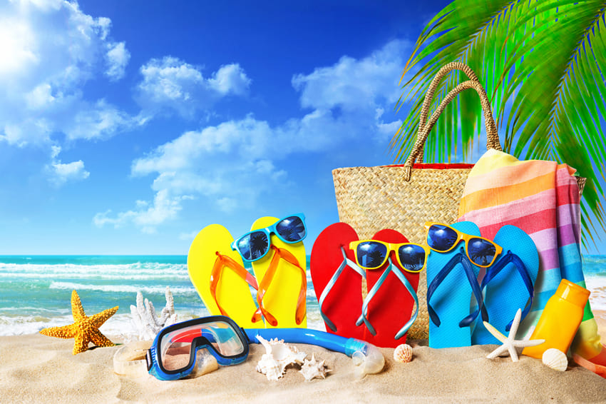 Toile de Fond de Vacances D'été de Plage de Sable Tropical M5-122