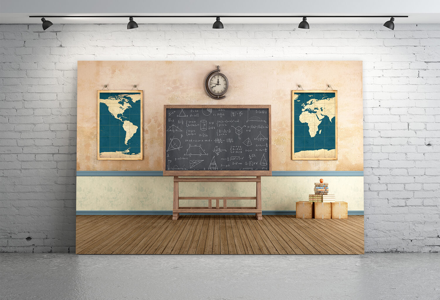 Salle de Classe Vintage Avec Toile de Fond Tableau Noir M5-131