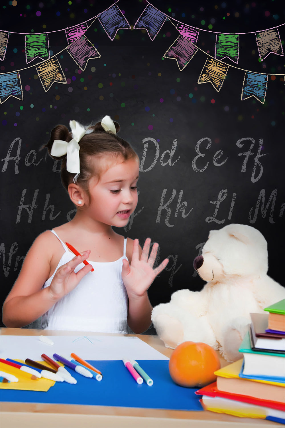 Alphabet Tableau Noir Retour à L'école Toile de Fond M5-85