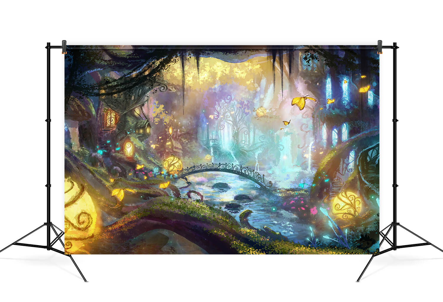 Toile de Fond Luciole Papillon Lumineux Forêt du Pays des Merveilles M6-125