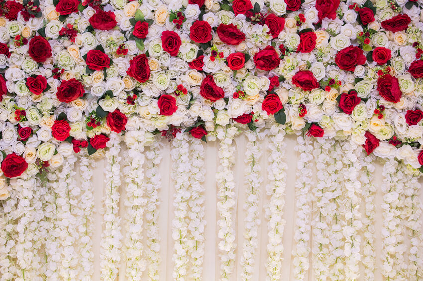 Toile de Fond de Mur de Fleurs Roses pour la Décoration de Mariage M6-25