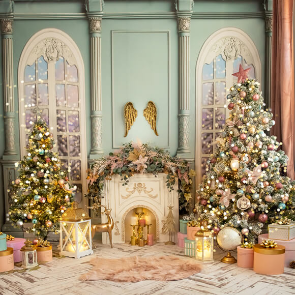 Toile de Fond de Cheminée Intérieure Classique Xmas Palace M7-29