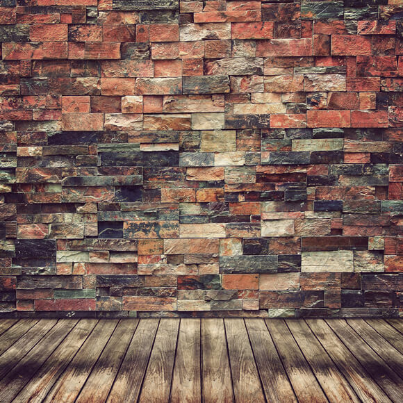 Toile de Fond de Photo de Plancher de Bois de mur de Briques Rétro M7-77