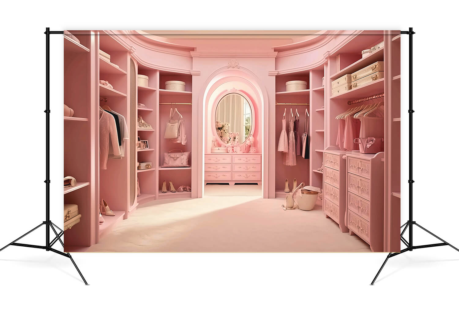 Toile de Fond pour Robe de Poupée Fantaisie Rose M7-98
