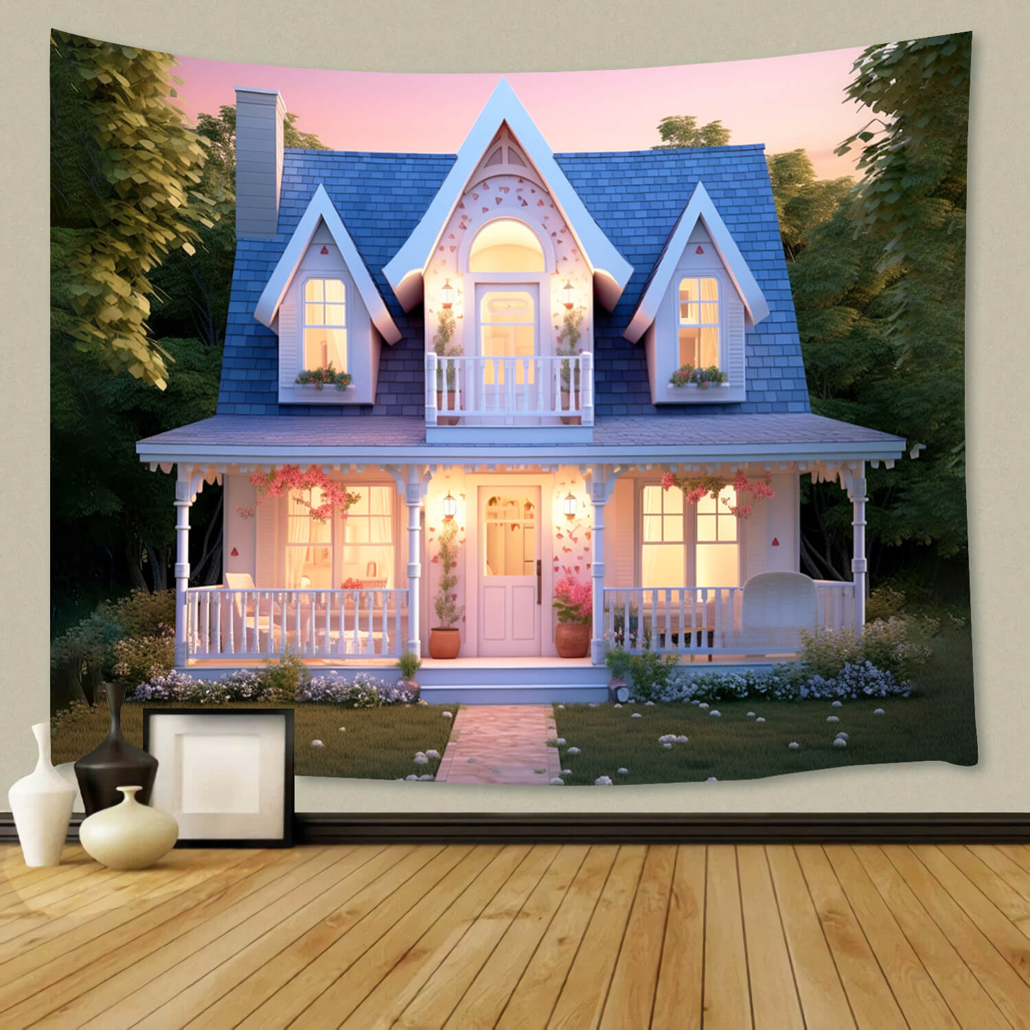 Toile de Fond Poupée de Mode Fantasie Maison Lumières M8-37