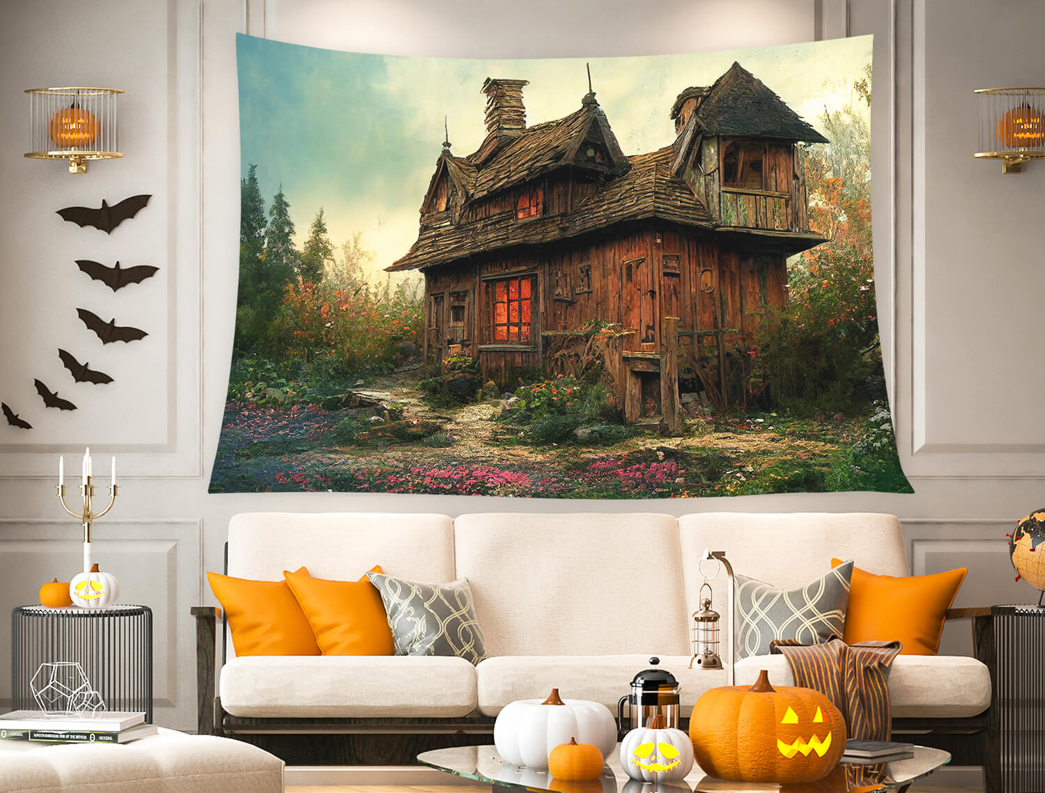 Toile de Fond Cabane Forêt Paysage M8-45