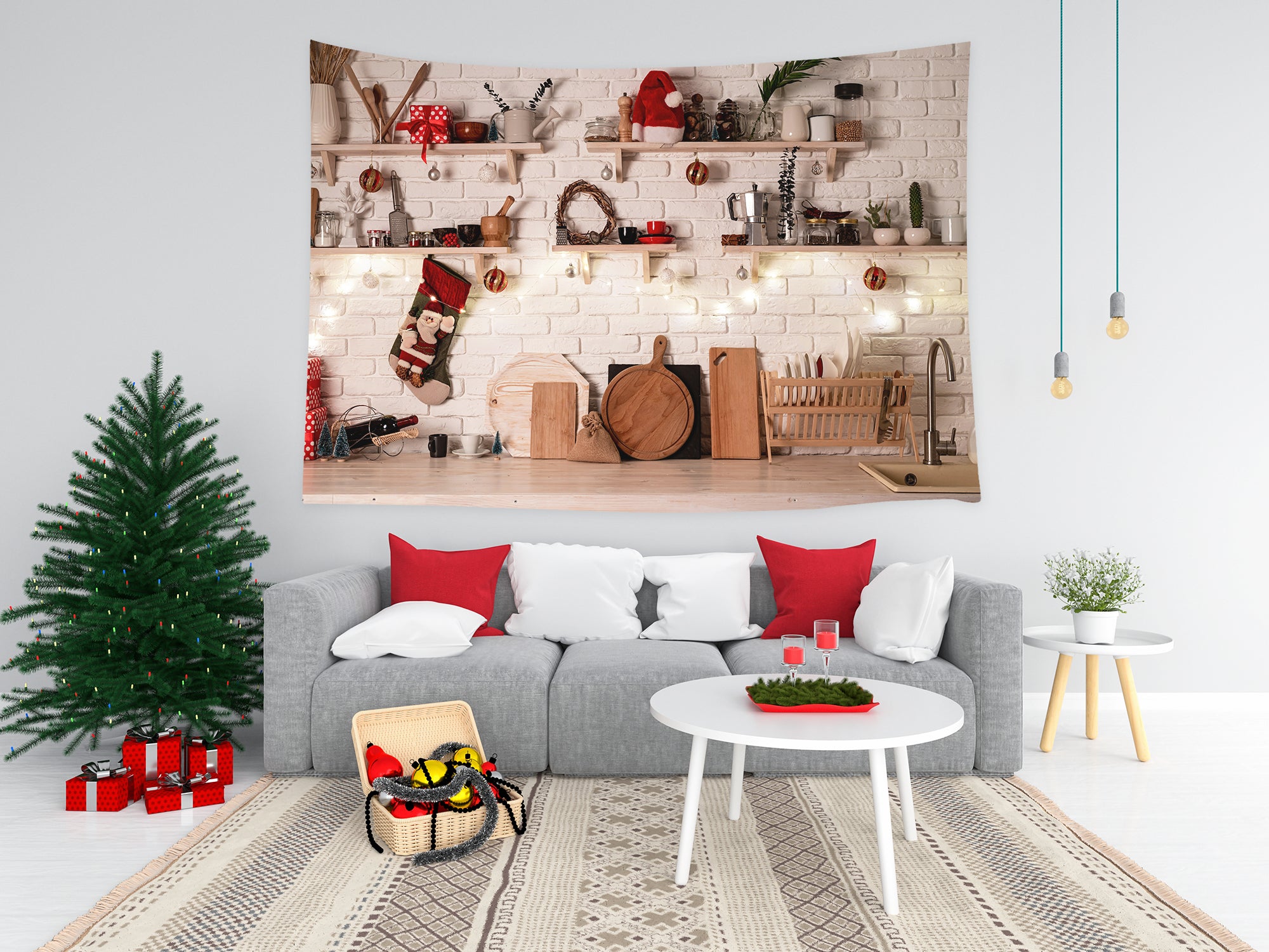 Tapisserie de décoration de festival sur le thème de la cuisine de Noël T-M8-62