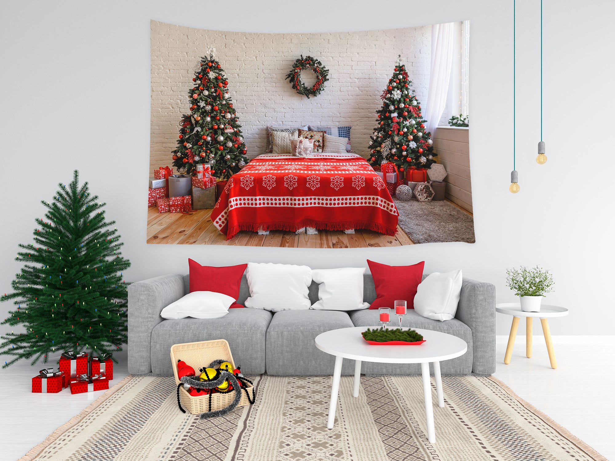 Tapisserie de chambre de Noël Festival Maison T-M8-63