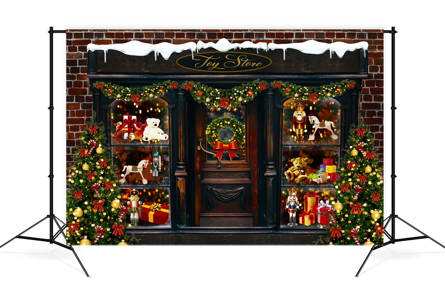 Toile de Fond Arbre de Noël Magasin de Jouets pour Photomaton M8-80