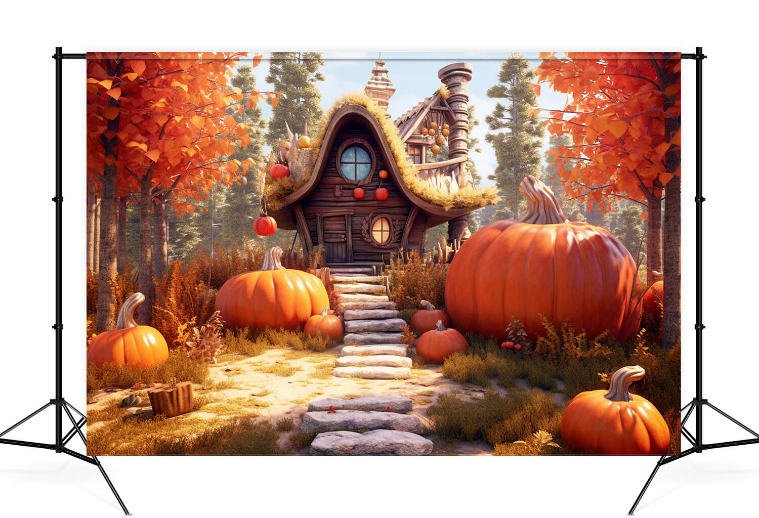 Toile de Fond pour la Maison de la Citrouille de Forêt d'Erable M9-89