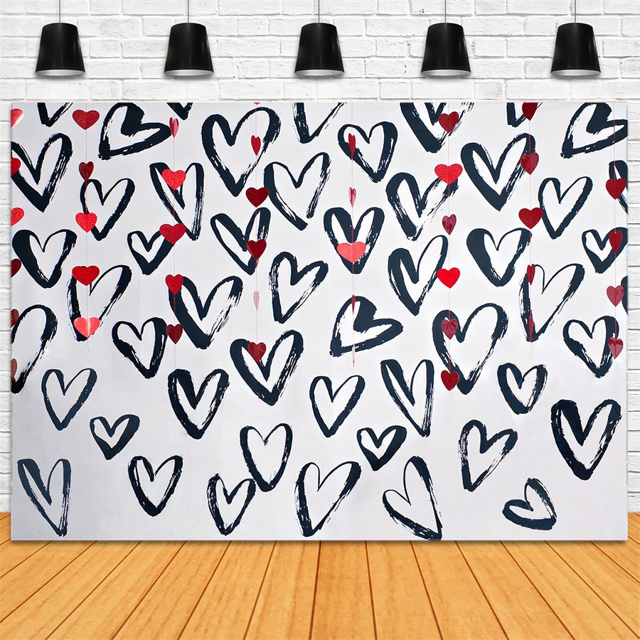 Toile de fond Saint-Valentin Toile de fond Saint-Valentin mur blanc cœurs MRR10-36