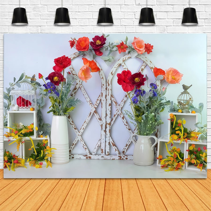 Fonds pour enfants Arche florale Cadres blancs Fond pour nouveau-né MRR10-44