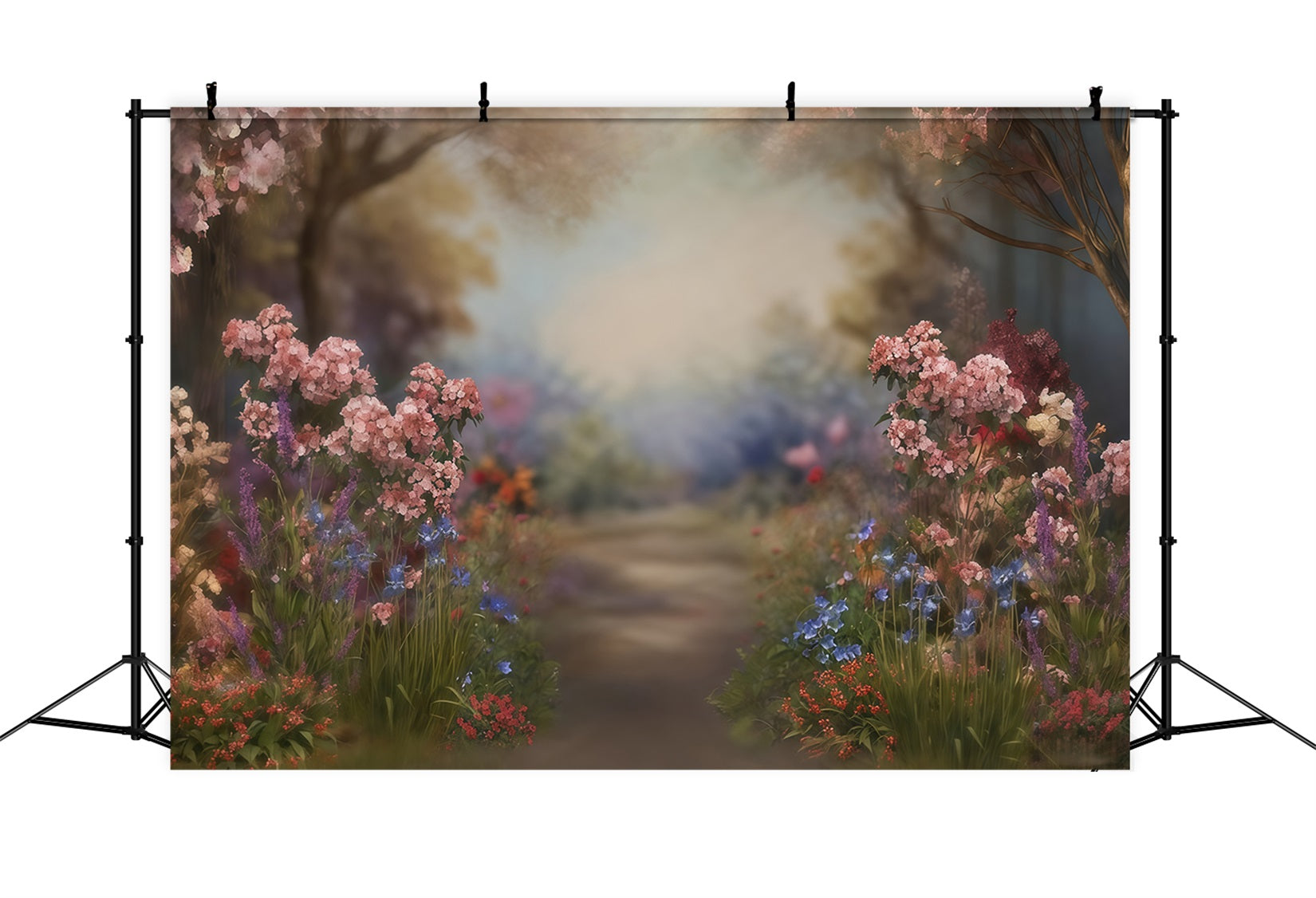 Fonds artistiques Allée fleurie Arbres en fleurs Fond artistique MRR10-57