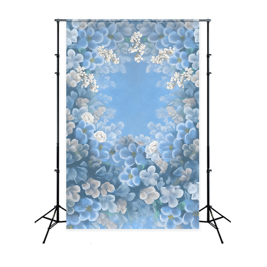 Fond artistique Aquarelle Bleu Fleurs épanouies Fonds artistiques MRR10-59